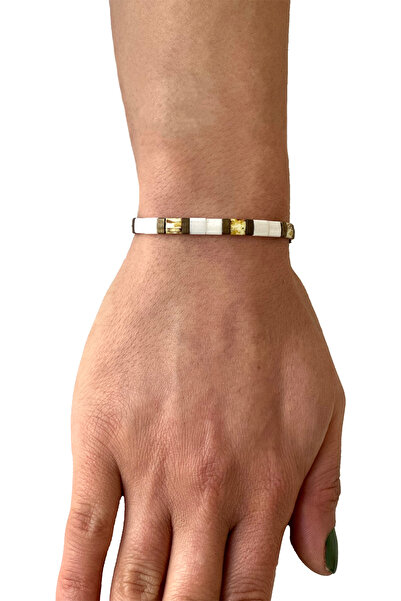 etniko Unisex Bohem Taş Detaylı Ayarlanabilir Miyuki Bileklik