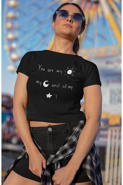 Fuddy Moda Tu ești soarele meu, luna mea și topul crop scris al tuturor stelei mele