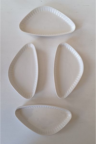 Aryıldız Gordion Broken Beige Boat Plate 4 Pieces 17 cm