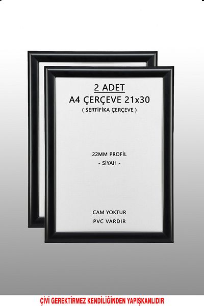 yhfoto 2 Pieces 21x30 Frame - Black Frame - 22mm Profile Photo A4 Frame