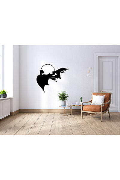 Batman DC Logo Tasarım Tek Renk Duvar ve Bütün Zeminler Yapışkanlı Sticker Etiket
