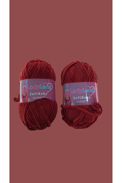 ÇEÇEN HOME (2 Τεμάχια) 585 Velvet Knitting σχοινί πολυεστέρας μαλακό μωρό Χρώμα πλακιδίου (120mt 100gr)