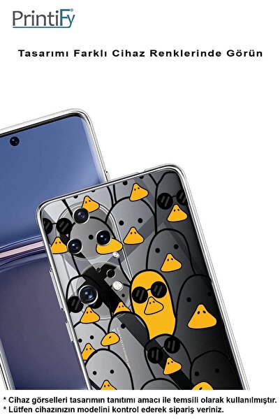 PrintiFy Reeder S23 Pro Max Compatible Camera Protected Duck Design Transparent Silicone Case