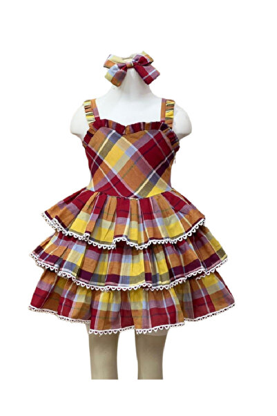 STELLA BUTİK Kız Çocuk Güpürlü Bayramlık Elbise