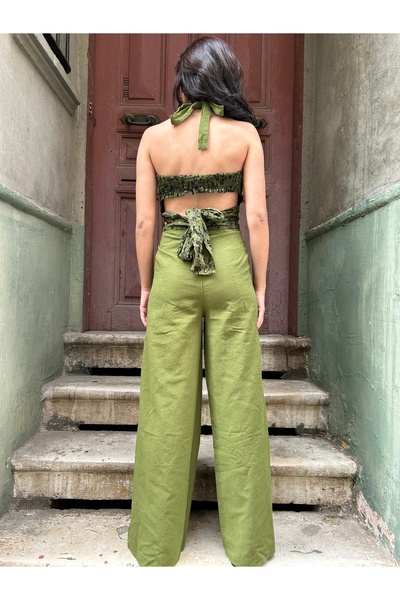 Bohoyasam Bohemian Trouser Jumpsuit, Ethnic Jumpsuit, Backless Jumpsuit, Tie-Up Jumpsuit