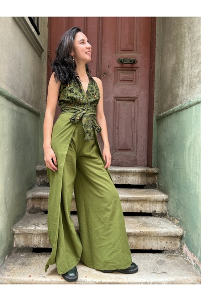 Bohoyasam Bohemian Trouser Jumpsuit, Ethnic Jumpsuit, Backless Jumpsuit, Tie-Up Jumpsuit