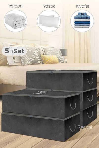 Serstil 5 части - черна чанта за съхранение Mega Size Base 74 x 46 x 22 см