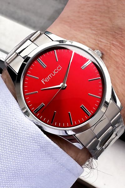 Ferrucci Men's Wristwatch 3 Atm Waterproof Silver Color Steel Cord Bracelet Gift FRE2004C8