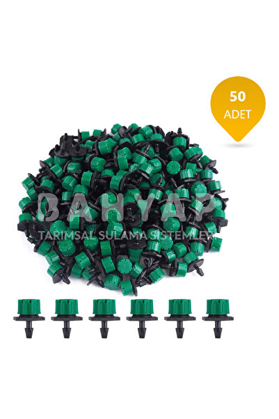 Bahyap Damlama Sulama Debi Ayarlı Yeşil Damlatıcı Büyük Meme - 50 Adet