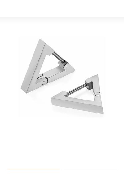 BY DİLEK ÇETİN ACCESSORY Surgical Steel Triangle Model Earrings