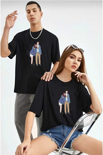PERISENSE Unisex Femei Bărbați Design Student 1 Printed Lover Couple Combinaț...
