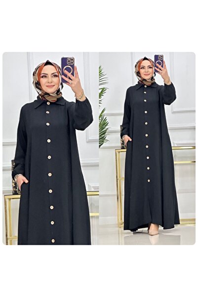 Ayrobin Kumaş Yazlık Büyük Beden Günlük Tesettür Ferace ST2156
