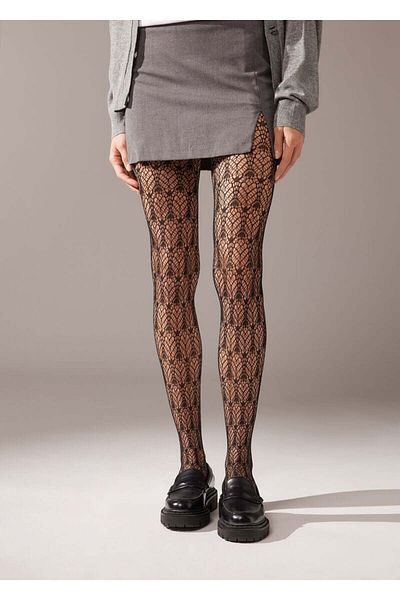 Calzedonia Чорапогащи с ветрилообразен шарен дизайн