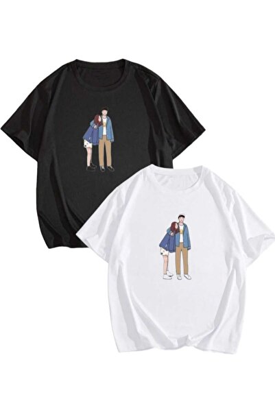 PERISENSE Unisex Femei Bărbați Design Student 1 Printed Lover Couple Combinaț...