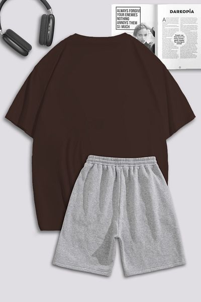 macklin Unisex Γυναικεία Ανδρικά Σετ φόρμας Tom and Jerry Heart με στάμπα ειδικής σχεδίασης Oversize μπλουζάκι και σορτς