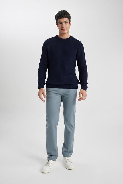 DeFacto Normale Passform, Reißverschlusstasche, gerades Bein, Gabardine-Chino-Canvas-Hose B2088ax24sp