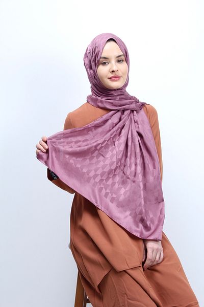 m moon scarf Silky Jacquard Shawl with Dried Rose Cocoon Pattern
