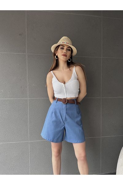 LB Laluna Butik Bermude cu curea pentru damă