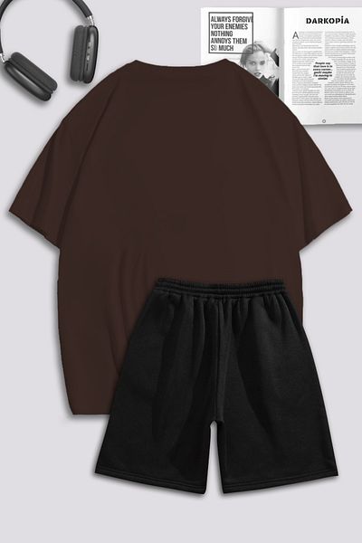 macklin Unisex Γυναικεία Ανδρικά Σετ φόρμας Tom and Jerry Heart με στάμπα ειδικής σχεδίασης Oversize μπλουζάκι και σορτς