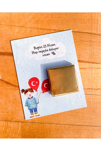 Hayal.kirtasiyesi April 23 10X8 cm 20 Pieces Bracelet Gift Greeting Note Celebration Card (Without Bracelet)