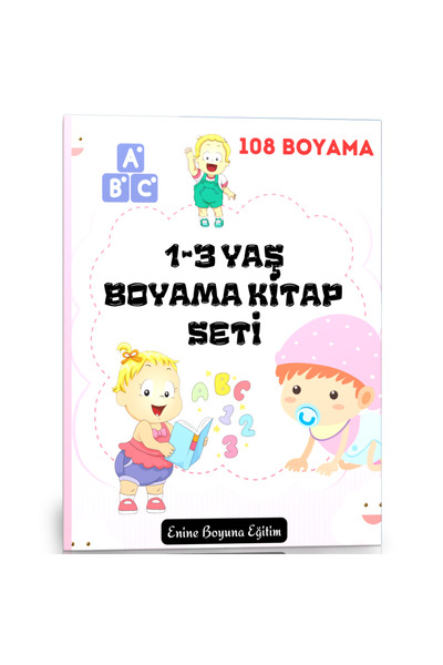 Enine Boyuna Eğitim 1-3 Years Old Coloring Book Set (3 Books)