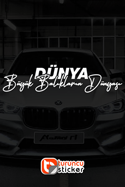 Turuncu Sticker Dünya Büyük Balıkların Dünyası  Araba - Motosiklet -  JDM Eti...