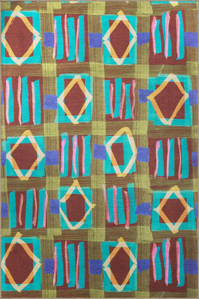 Rugs Modern Halı Υφαντό χαλί με κυβικό μοτίβο σε αποχρώσεις του μπλε 4130