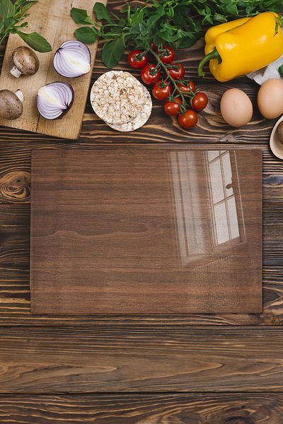 Postifull Glass Cutting Board, Chopping Board, Natural Wood Pattern, Thick and Tempered Unbreakable Glass, 21*30cm