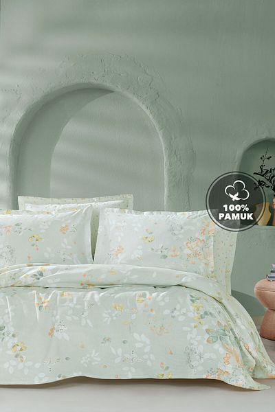 Yataş Merri Double 100% Cotton Pique Set - Light Green