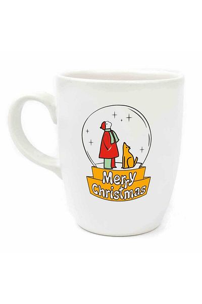 PALTO TASARIM Snow Globe 21 Cream Oval Mug