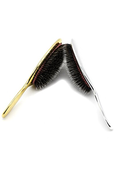 LAND OF MYTH Lom1051 Welding Hair Comb Premium Series Oval Paddle Hair Lightening Combing Brush, Electroplating (silver)