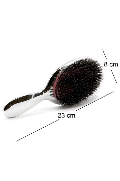 LAND OF MYTH Lom1051 Welding Hair Comb Premium Series Oval Paddle Hair Lightening Combing Brush, Electroplating (silver)