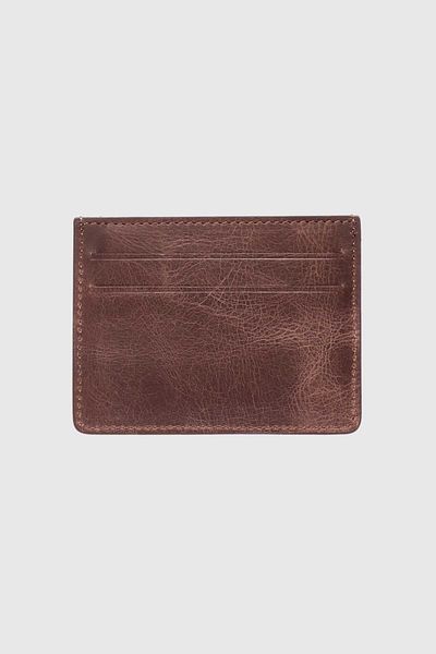 Grande 747 Model Slim Fit Γνήσιο Δερμάτινο Οριζόντια θήκη για κάρτες - Crazy Brown