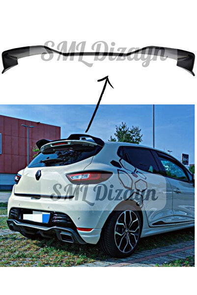 SML Dizayn Renault Clio 4 2012-2019 RS V Cup Bagaj-Tavan-Roof-Üstü-Spoiler-Spoyler-Rüzgarlık-Kanat PARLAK SİYAH