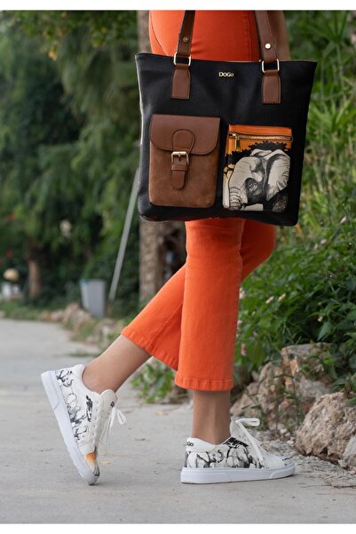 Dogo Жіночі веганські шкіряні білі кросівки - Sunset Animals Design