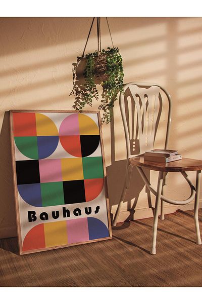 Postifull Πολύχρωμη αφίσα χωρίς πλαίσιο της σειράς Bauhaus - Διακόσμηση τοίχου με εκτύπωση HD
