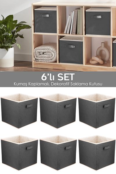 Meleni Home 6-Piece Closet Organizer, Laundry Toy Storage Box Basket Organizer 33x30x30