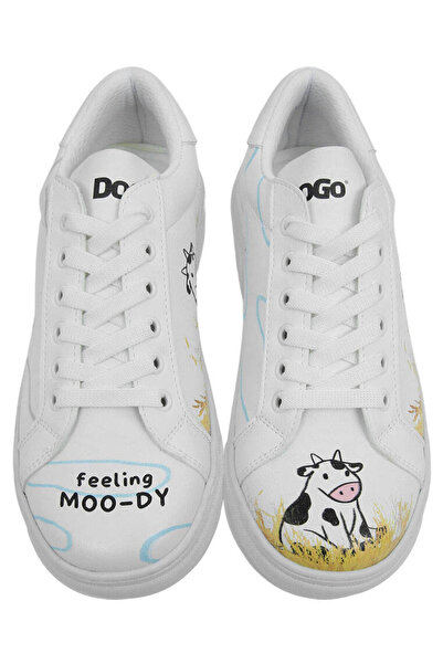 Dogo Kadın Vegan Deri Beyaz Sneakers - Feeling Moody Tasarım