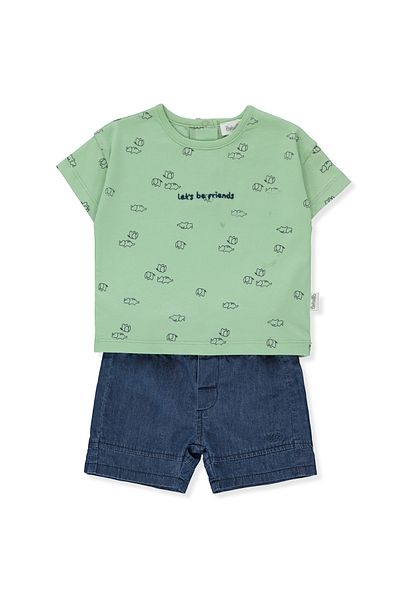 Bebetto SOFT DENIM SHORTS 2-PIECE SET (LET S BE FRIEND) K 4288