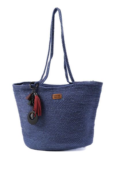 Mio Gusto Blue Color Rope Braided Women's Daily and Beach Bag