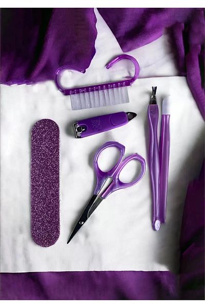 NİLZ Purple Color Manicure Set (With Bag)