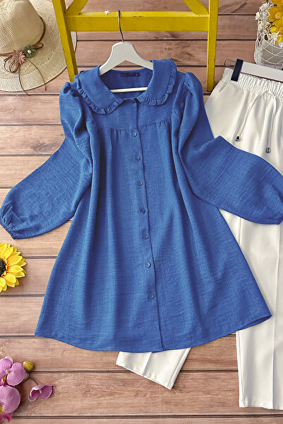 MODAQU Baba gallér hajtogatott ing kék