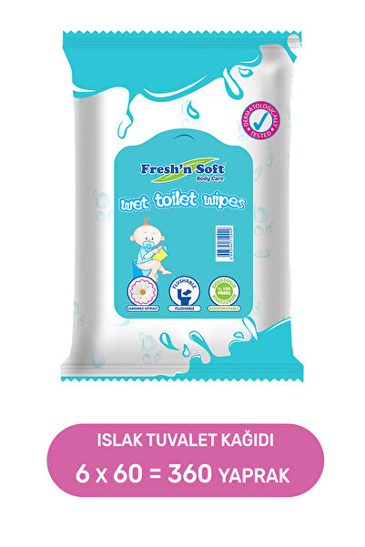 FRESHNSOFT Fresh'n Soft 🚾 Islak Çocuk Tuvalet Kağıdı 6 Paket 360 Yaprak