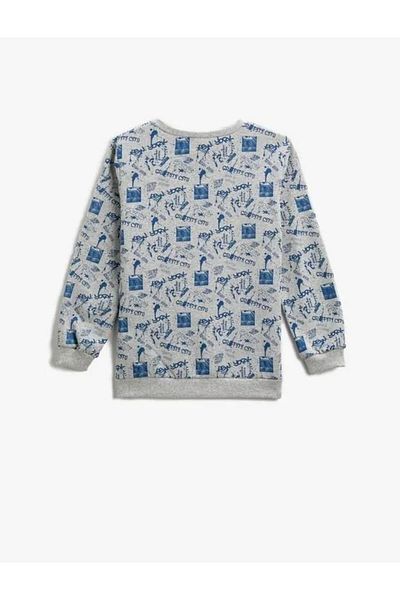 Koton Boy's Printed Sweatshirt Crew Neck