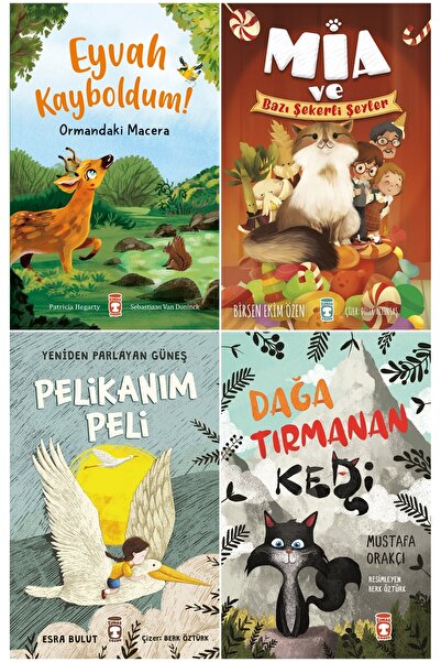 Timaş Çocuk 2-3-4. Sınıf 4'lü Okuma Seti /Eyvah Kayboldum-Mia ve Bazı Şekerli...