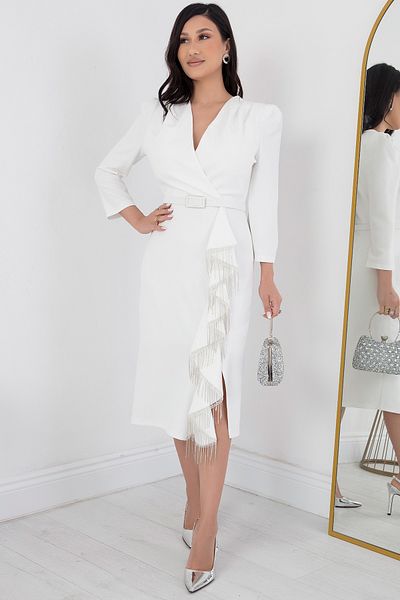 PULLIMM Chain Detailed Double Breasted Collar Dress - DNS1610