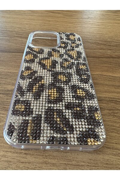 Case collection İphone 15 Pro Uyumlu Diadmond Taşlı Slikon Kılıf (Handmade)