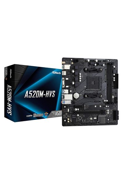 Avanod ASROCK, A520M-HVS, 2xDDR4, M.2, D-SUB, DVI, HDMI, AM4 Socket Motherboard