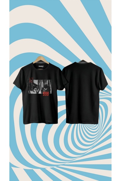 Siyah Unisex Eyes Baskılı T-shirt