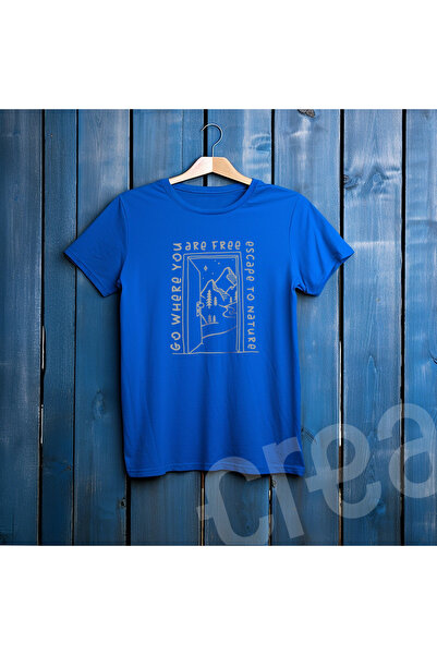 Crea Eymer Wear تي شيرت مطبوع عليه نمط تسلق الجبال ورقبة دائرية 100% قطن أسود